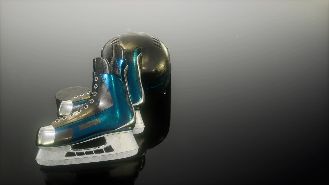 equipo de hockey de bucle en la oscuridad