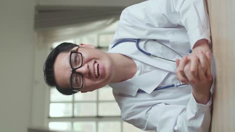 male doctor video call and consult client online, video in 4k