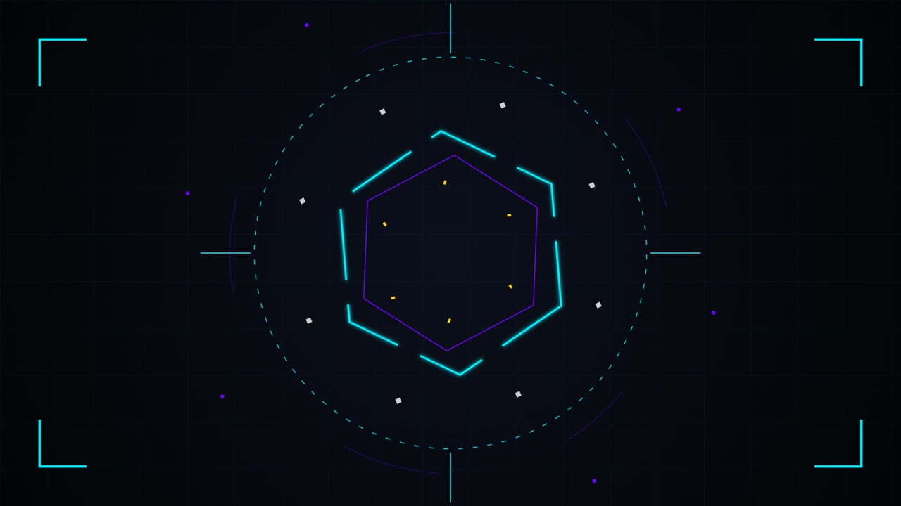 Abstract Digital Hexagon HUD Interface Animation