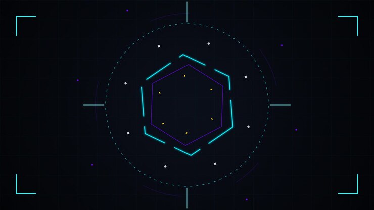 Abstract Digital Hexagon HUD Interface Animation