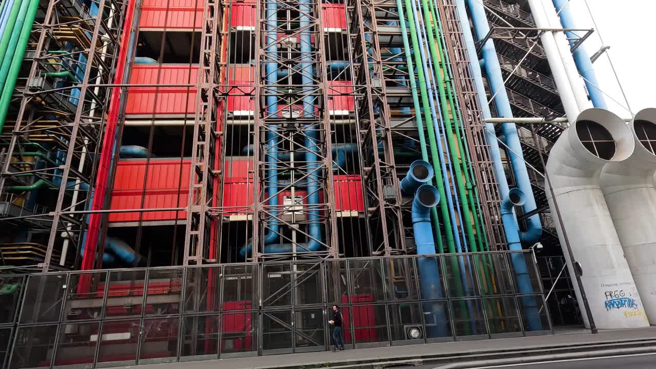 Colorful pipes and structures at Centre Pompidou