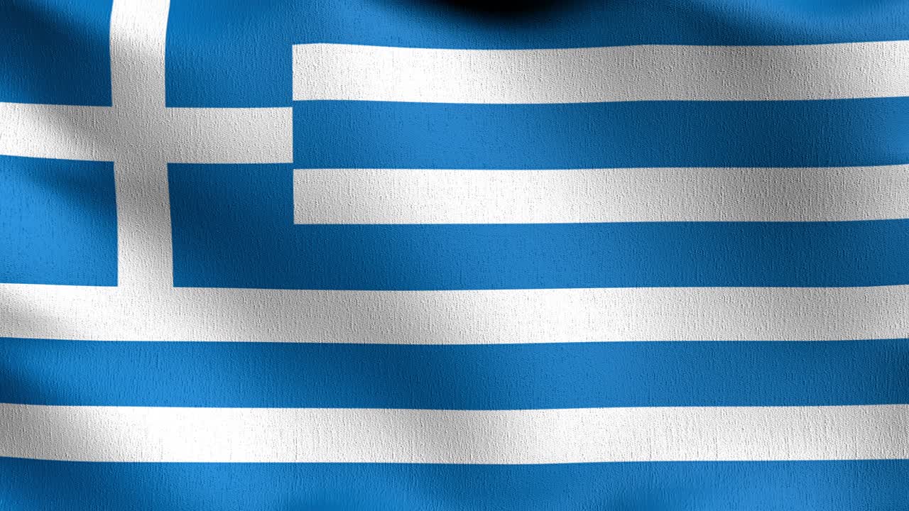 시엄리스 루프 4k vdo: 바람에 날아다니는 그리스 국기, 공식 애국 추상 디자인, 3d 렌더링, 흔들리는 표지 기호의 일러스트레이션