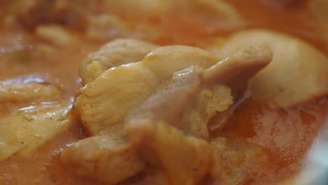un primer plano del curry de pollo