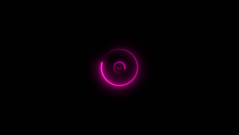 fondo abstracto con formas de círculo de neón que se mueven en la cámara con efecto túnel