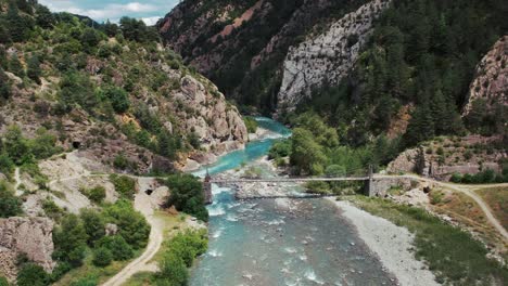 river in mountainous valley on sunny day