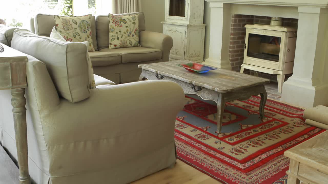 Graphical elements fading into living room, line charts rising and swirling to visualize home data