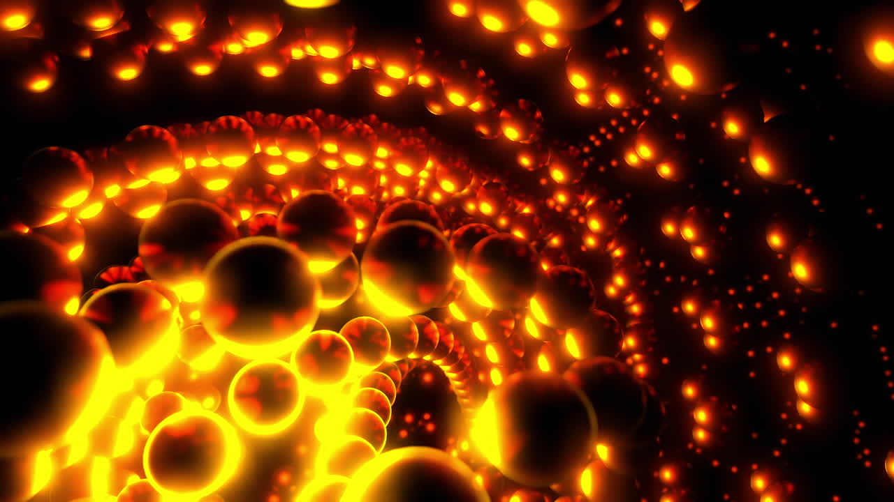 Abstract Glowing Sphere Tunnel