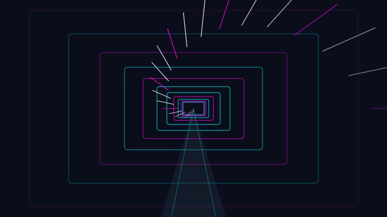 Abstract Neon Rectangular Tunnel Motion Graphics