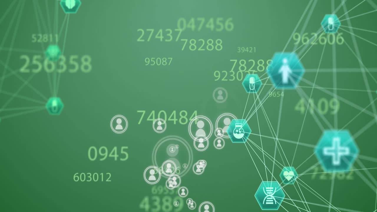 animación del globo de la red de conexiones con iconos y números