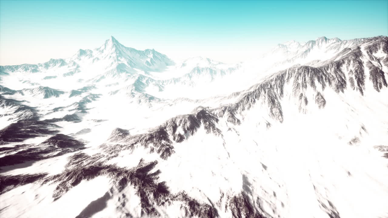 ⁇  빙하 와 바위  ⁇  에 있는 겨울 코카서스 산악 풍경