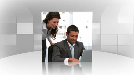 montaje de personas de negocios en el trabajo
