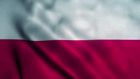 poland flag waving in the wind. national flag of poland. sign of poland seamless loop animation. 4k