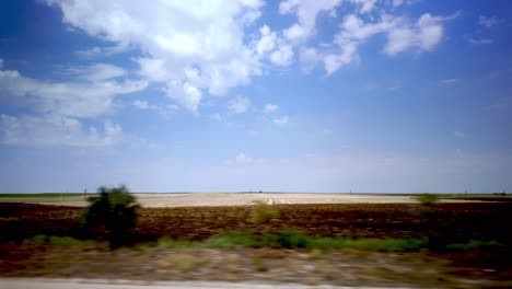 vast farmland under a blue sky