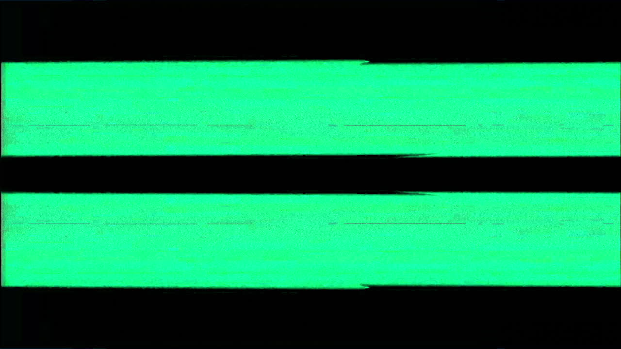 Digital Glitch Effect with Green and Cyan Lines