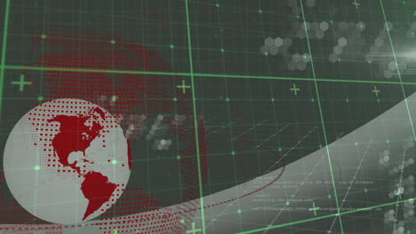 animación del procesamiento de datos en el mundo y la cuadrícula