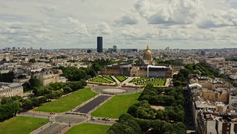 aerial view of the invalides and surrounding paris