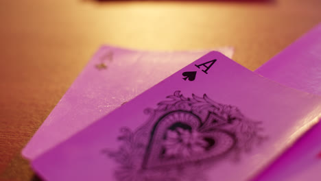 close-up of playing cards
