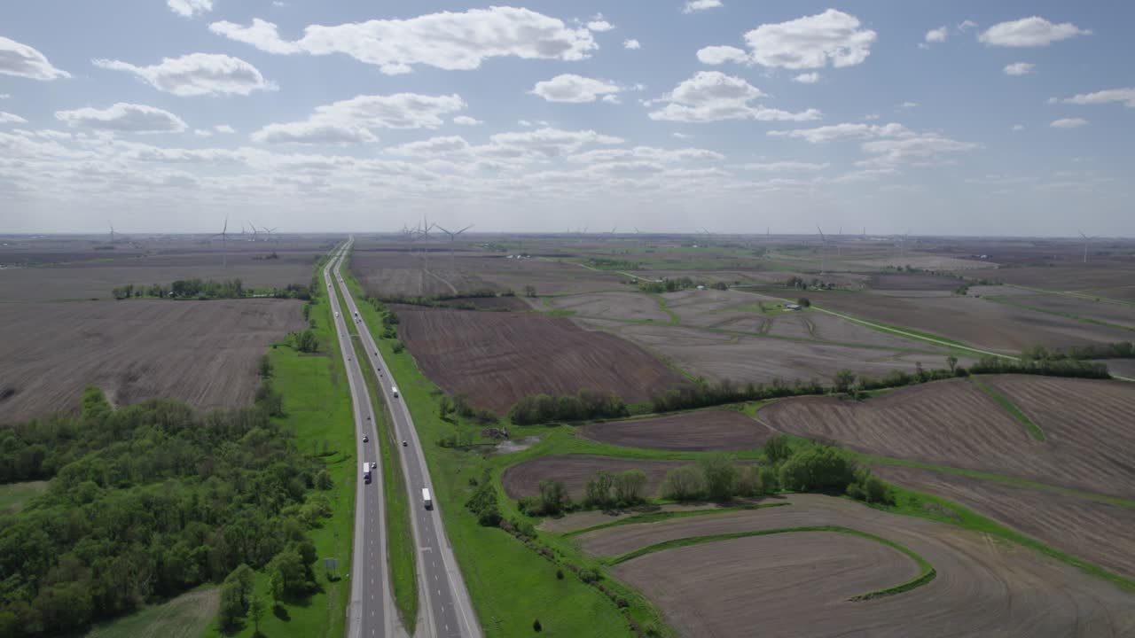 아이오와 필드에서 풍력 터빈