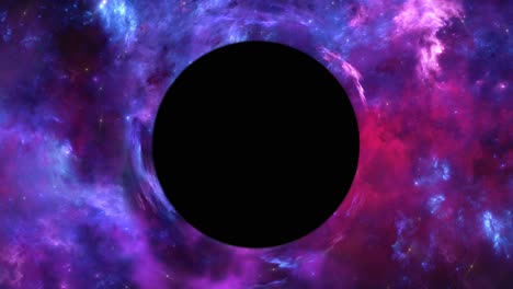 cgi de nebulosa colorida girando alrededor de un agujero negro