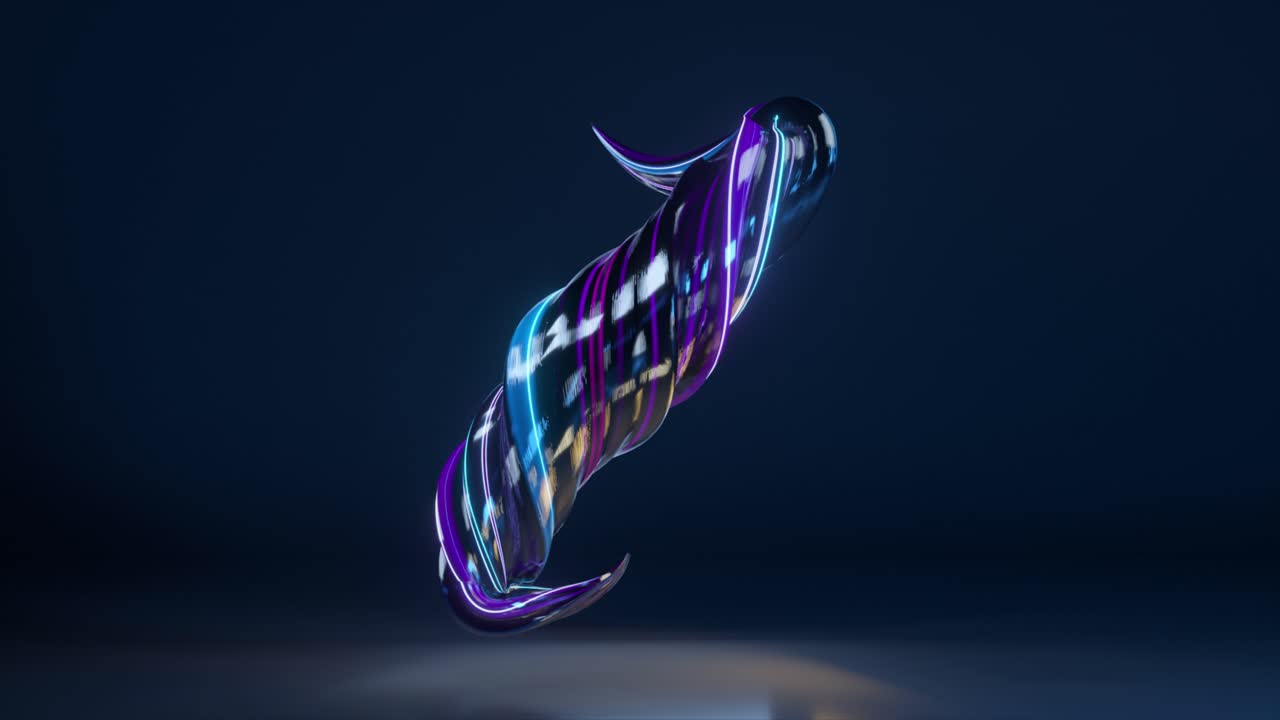 renderizado en 3d de una letra retorcida j