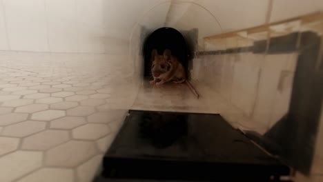 Footage-of-a-Mouse-Scurrying-in-the-Bathroom---Static-Shot