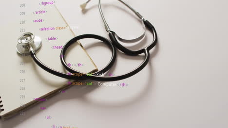 animation of data processing over stethoscope