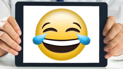 Laptopbildschirm-Zeigt-Lachenden-Smiley