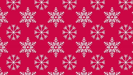 traditional christmas pattern with snowflakes moving against red background