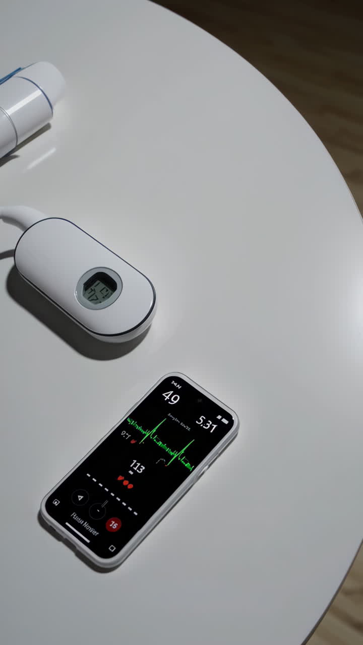 Blood Pressure Monitor and Smartphone Display