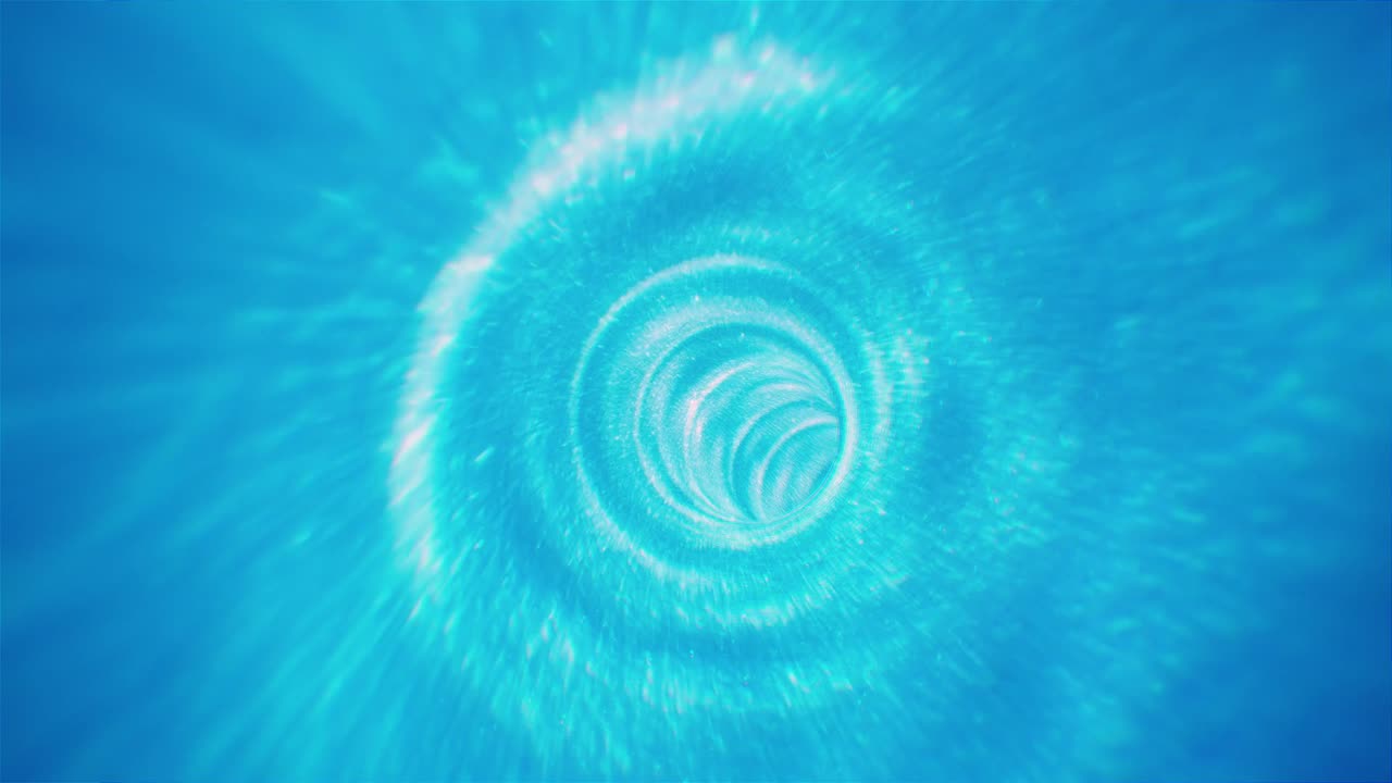 파란색 회전하는 얼음 동굴