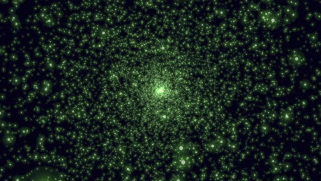 vibrant glowing green dots in circular formation on black background