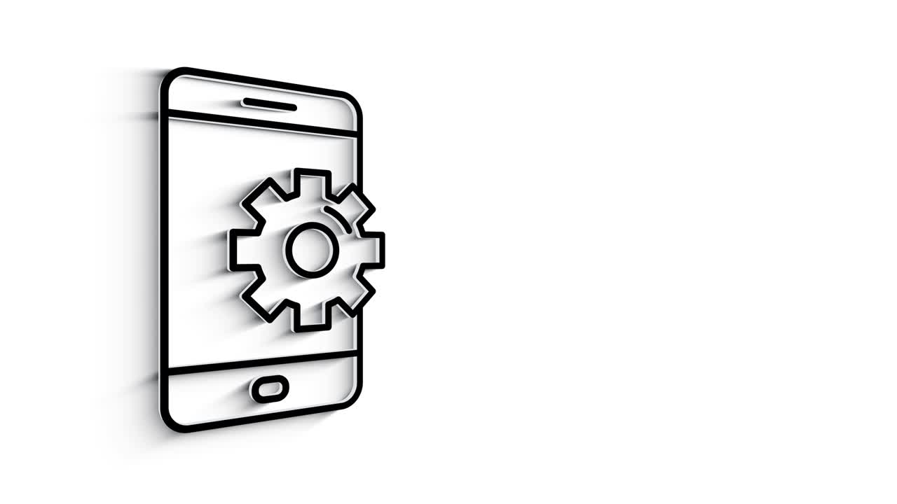 3d icono de línea actualización de animación en fondo blanco. 4k