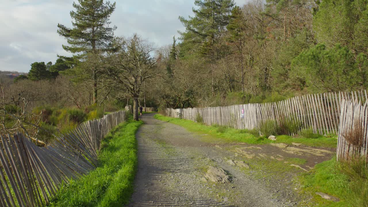 antigua valla de madera en pistas largas en el parque de san nicolas en ira, francia