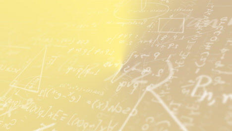 animation of mathematical equations over yellow and brown background