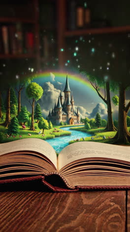 a magical world unfolds from an open book