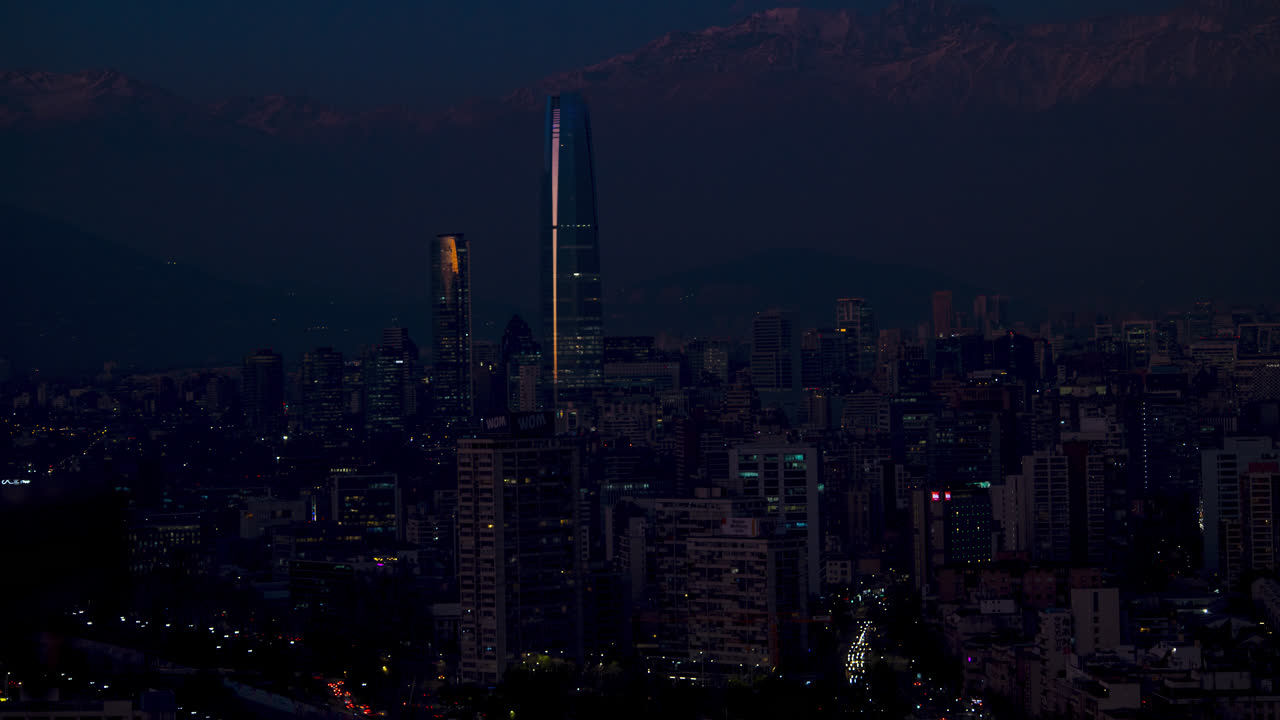 프로비덴시아 실루엣 밤 전환 시간 경과 산티아고 데 칠레