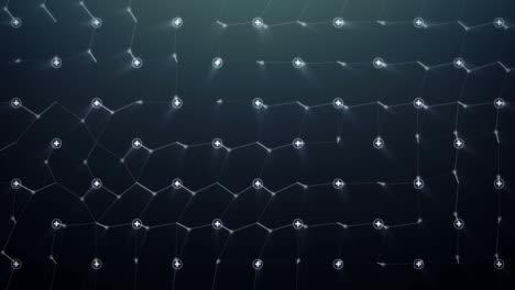 abstrakte hintergrundanimation - elektrische polarität in einem gitter