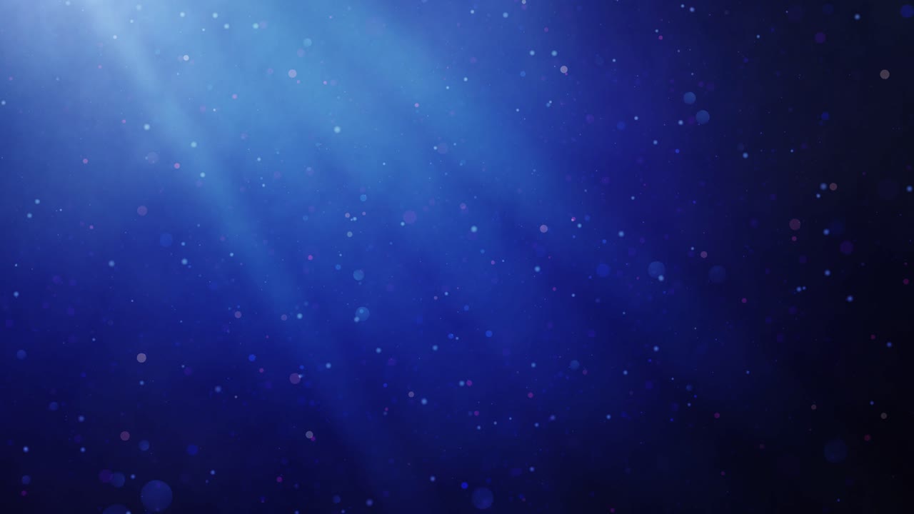 Blue Abstract Background with Glowing Particles and Light Rays
