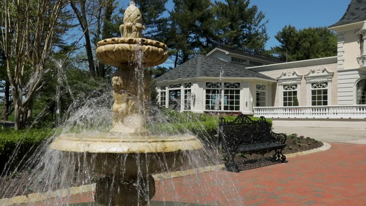 Ashford Estate, NJ - Ripresa ravvicinata della fontana