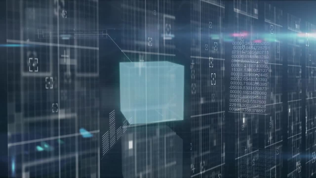 파란색 배경에 대한 3d 큐브 모델