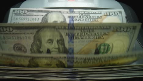 money counting machine in action