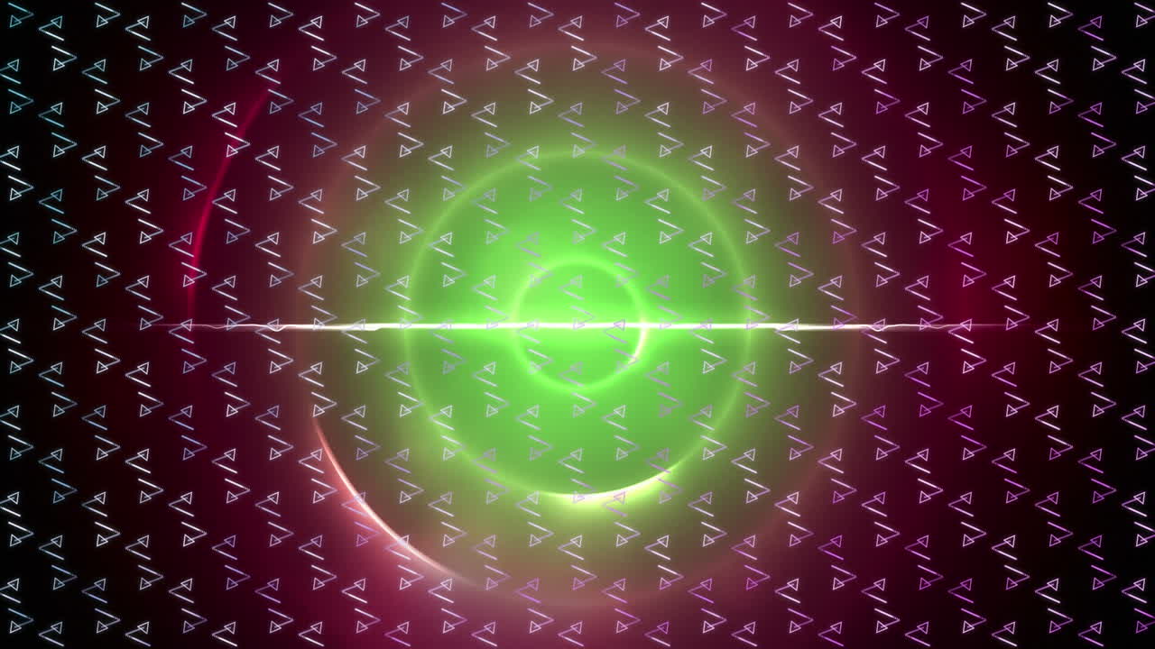 animación digital del diseño de patrones abstractos contra rastros de luz en espiral verde sobre fondo rosa