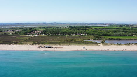 Valras-plage-vacaction-destination-Occitanie-aerial-view-beach-and-camping