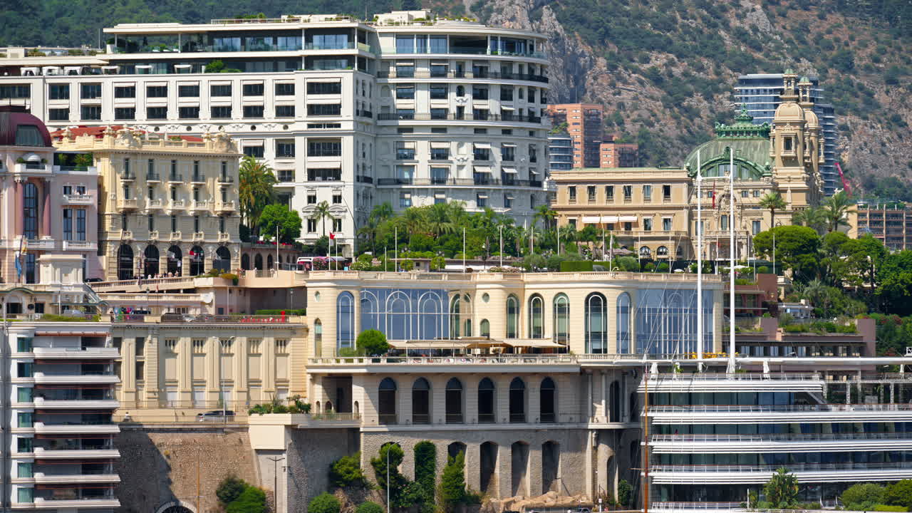 Aerial view of the skyline of Monaco in daylight
