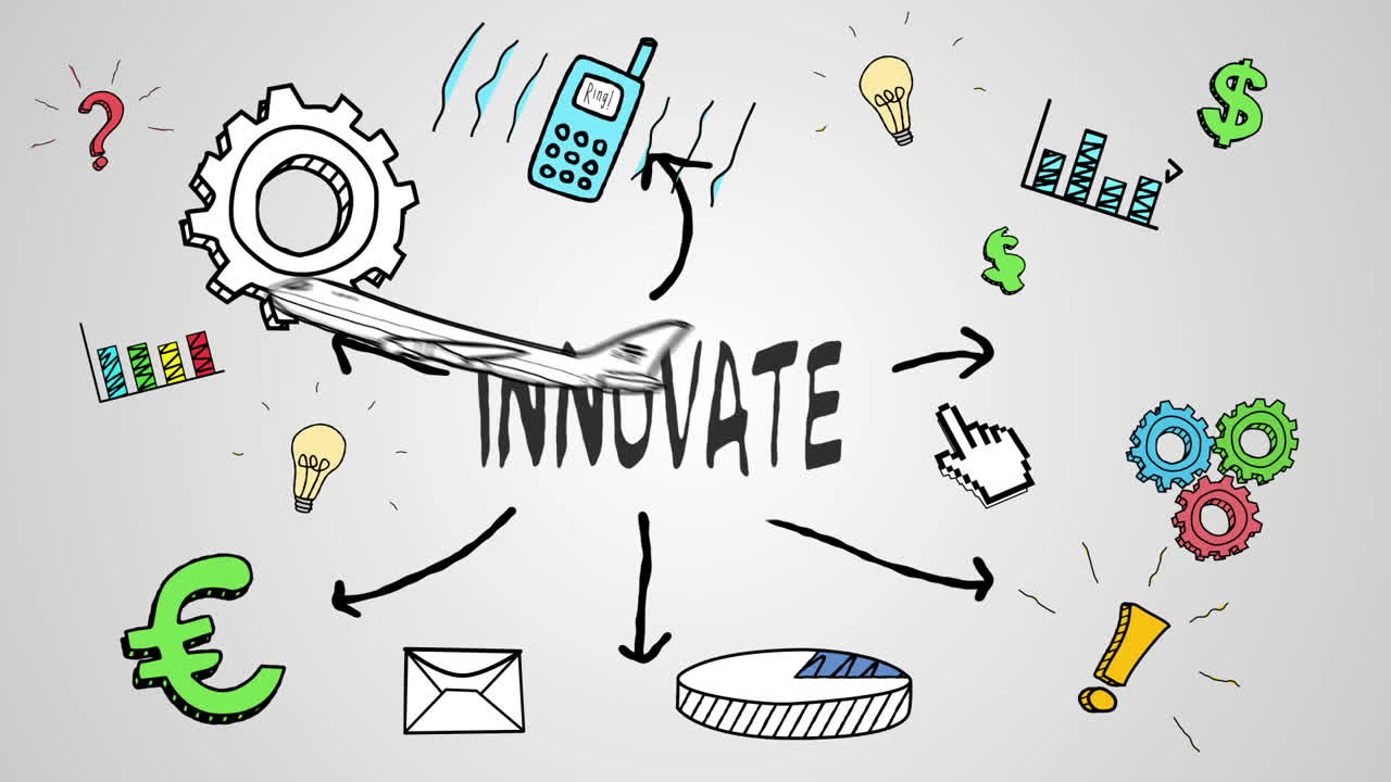 혁신 개념의 디지털 애니메이션