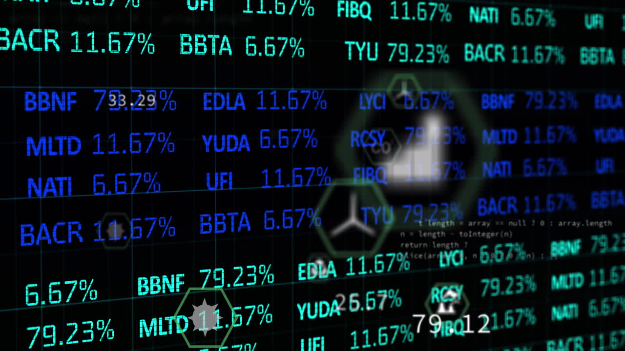 animación de una red de iconos ecológicos y respetuosos con el medio ambiente sobre el procesamiento de datos