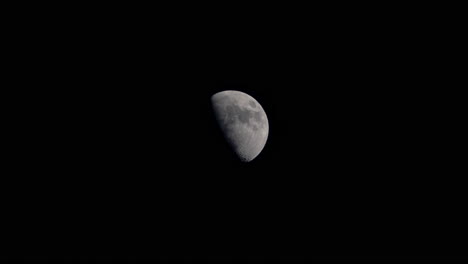 Natural-Background-With-Dark-Sky-And-Half-Moon-During-Peaceful-Night-In-Tokyo-Japan