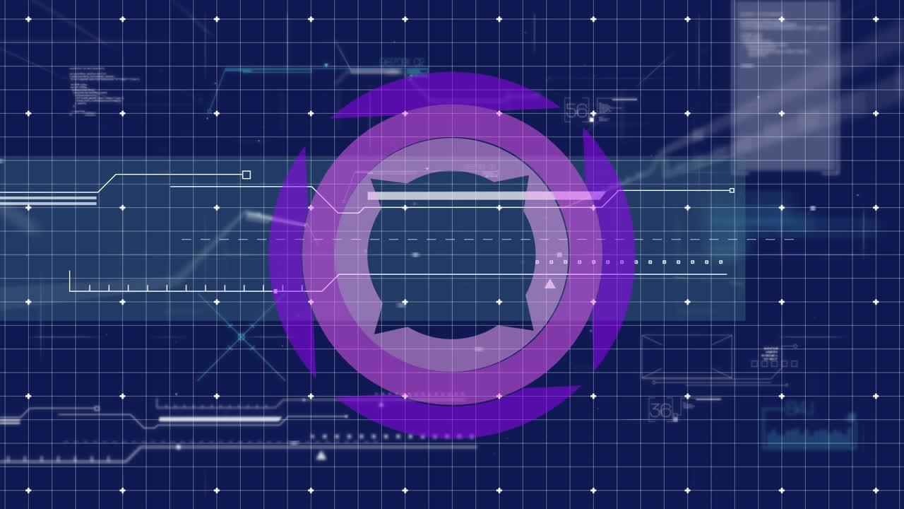 Animation of scope scanning with data processing and network of connections