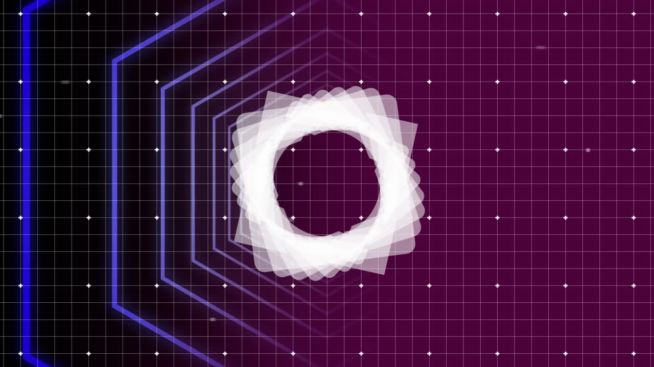 forma de hexágono rodeada por un cuadrado girando a su alrededor