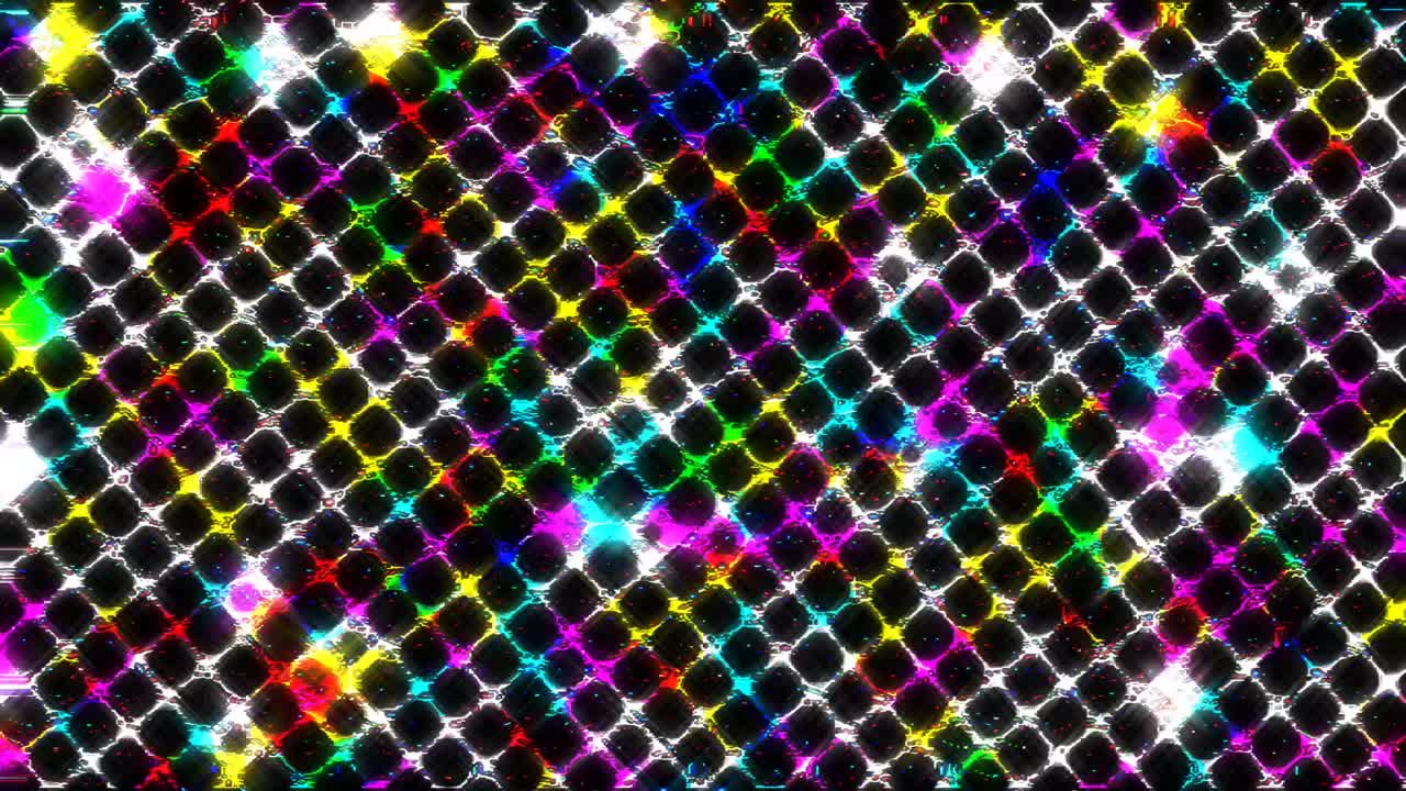 3D shining bright lines set wave motion, color full, on black background